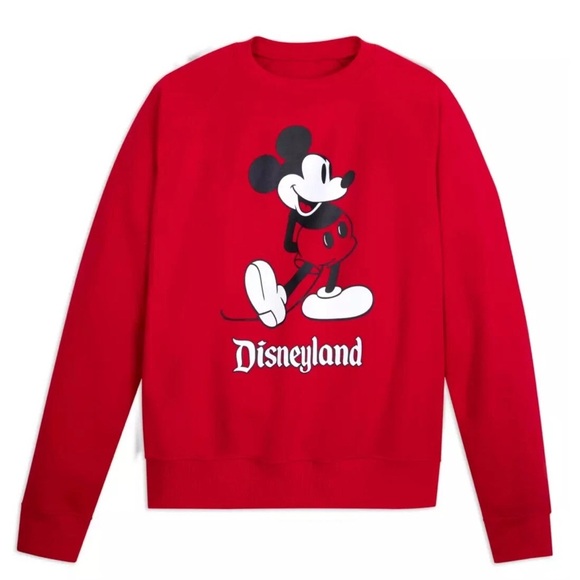 NWT Disney Red Crewneck Sweater with Mickey Mouse Disneyland L or XL - Picture 6 of 6